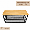 Sapateira Banco Kyla Duo - Tampo em madeira
